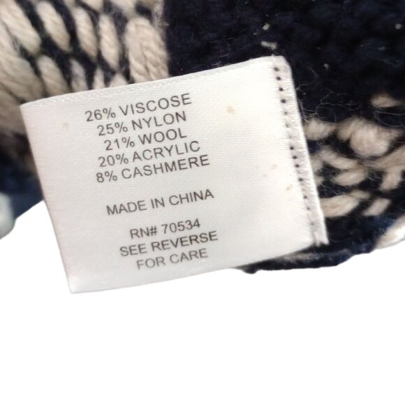 Orvis Sweater Fair Isle Nordic Sweater Sz M Blue White Snowflakes - Picture 3 of 4